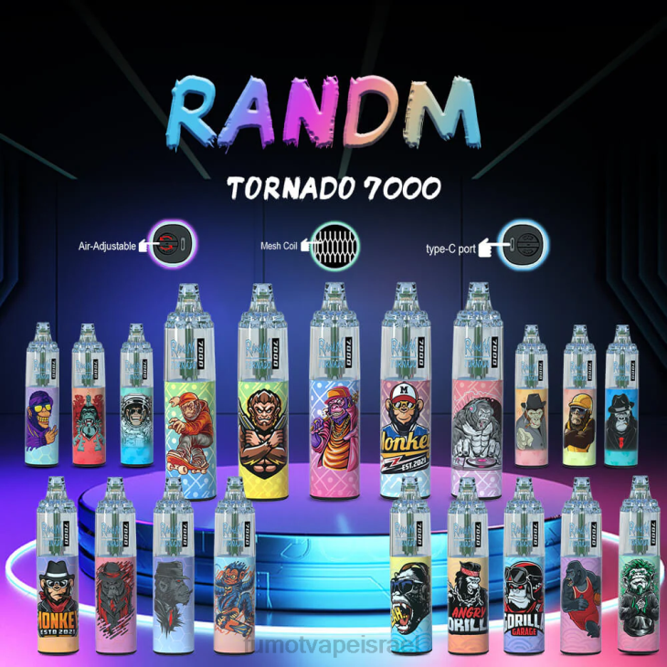 Fumot Disposable Vape | קרח אפרסק 06D688 14 מ"ל (חתיכה אחת) 7000 עט חד פעמי Fumot Tornado